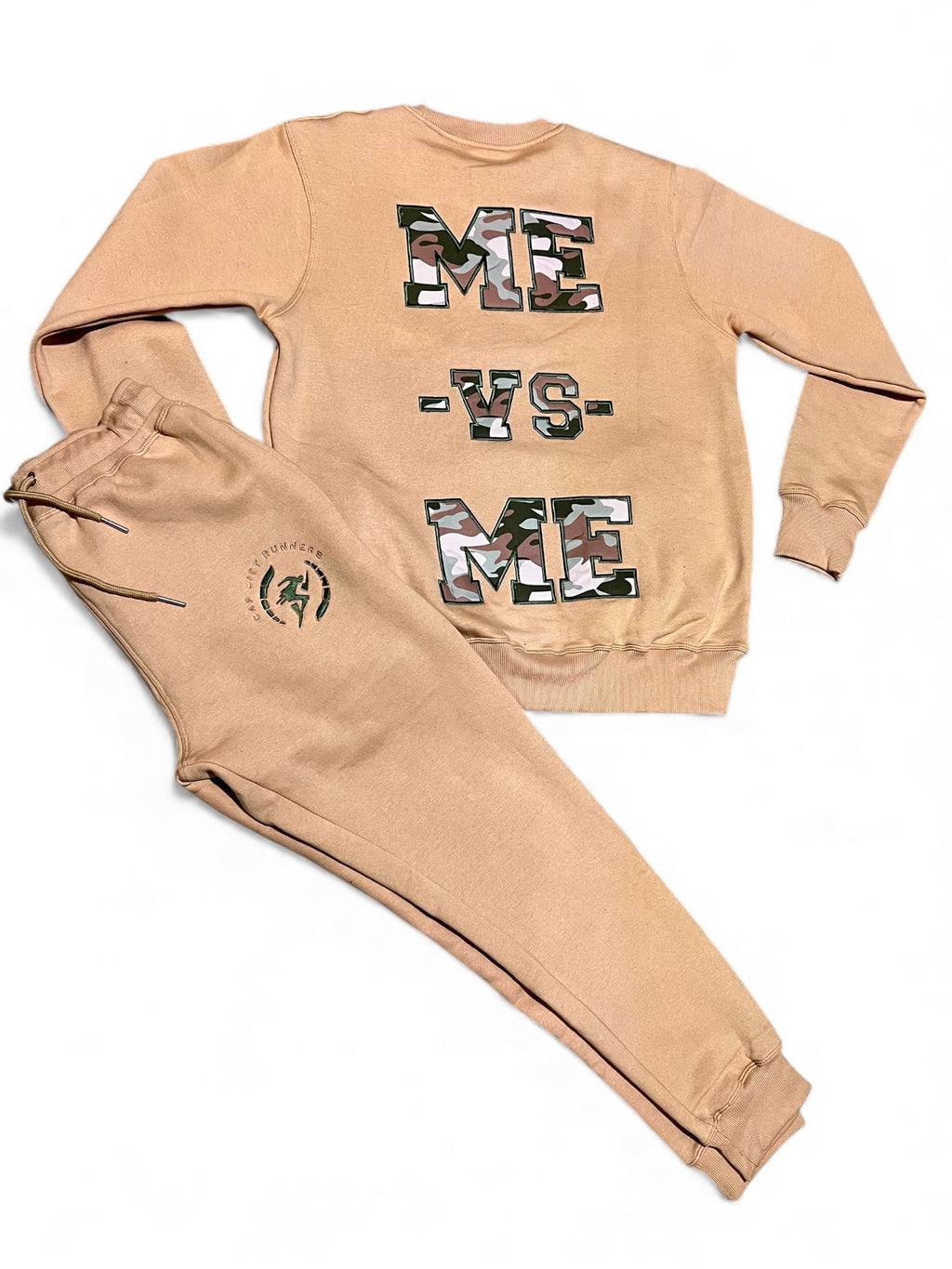 “ME-vs-ME” Cream/Camo Crewneck Set