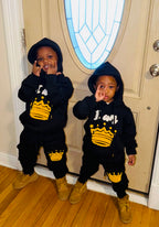 I AM 👑 Youth Sweatsuits (Black/Gold)