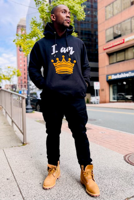 I AM 👑 Crown Hoodie (Black/Gold)