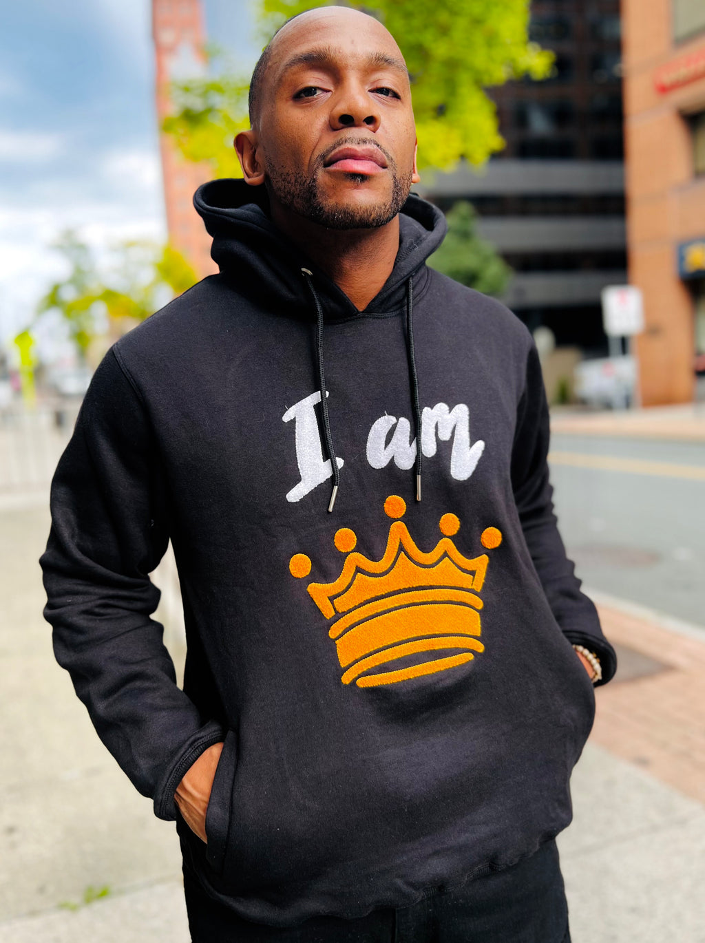 I AM 👑 Crown Hoodie (Black/Gold)