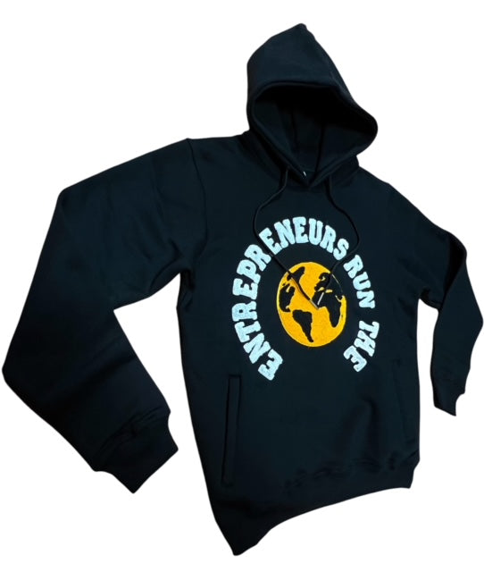 “Entrepreneurs Run The 🌍” Chenille Hoodie