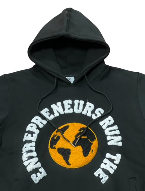 “Entrepreneurs Run The 🌍” Chenille Hoodie