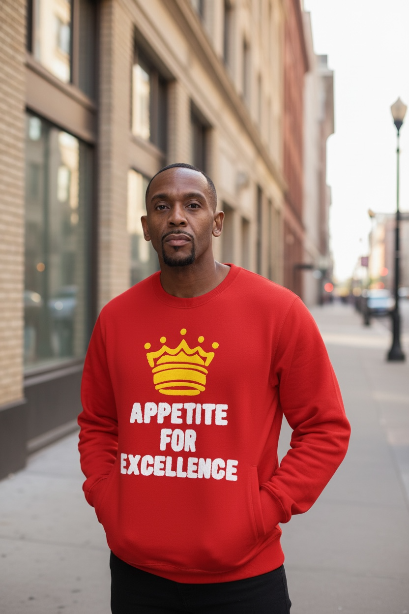👑 APPETITE FOR EXCELLENCE Crewneck (Red/White/Gold)