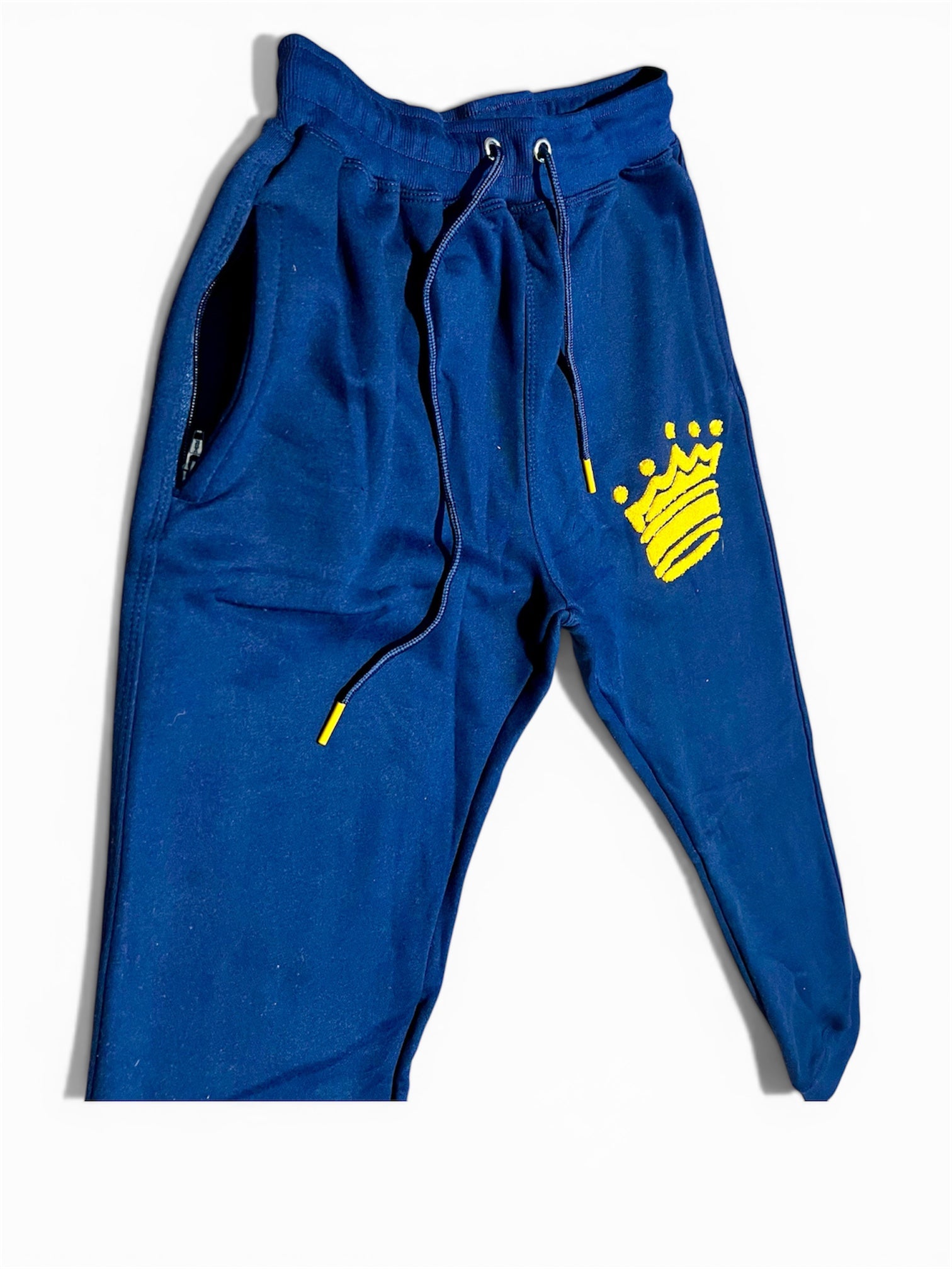 “I AM 👑” Crown Men’s Sweatsuit – Navy Edition (Crewneck + Joggers)